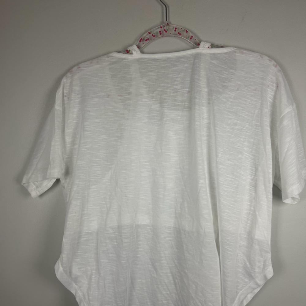Halara NWT Relaxed 2-in-1 Yoga Tee White Burnout T-Shirt Gym Size Small Relaxed - Picture 8 of 11